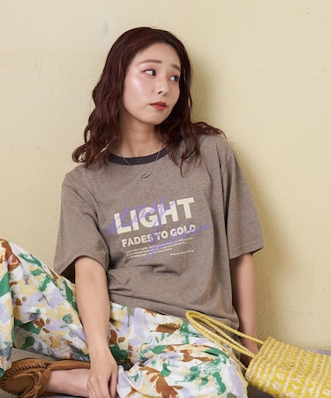30/-TC天竺 片染 ロゴ Tシャツ