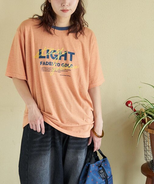 30/-TC天竺 片染 ロゴ Tシャツ
