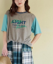 30/-TC天竺 片染 ロゴ Tシャツ