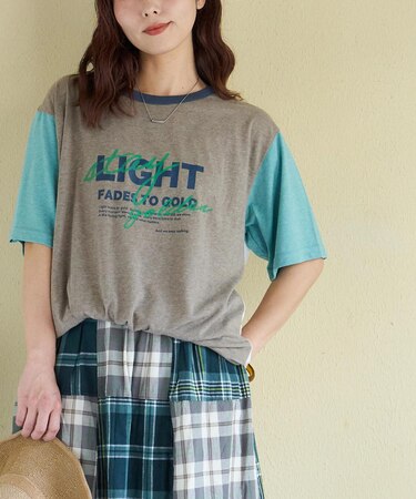 30/-TC天竺 片染 ロゴ Tシャツ