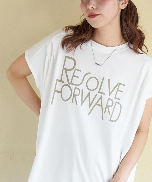 接触冷感 天竺 タック入り フレンチスリーブ Tシャツ