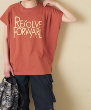 接触冷感 天竺 タック入り フレンチスリーブ Tシャツ