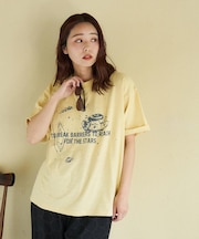 32/-スラブ天竺 Univers プリント Tシャツ