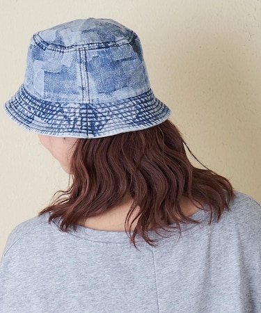 パッチワーク デニム ハット