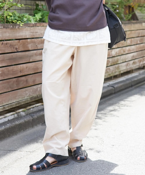 コットン ボイル コクーン ギャザー パンツ