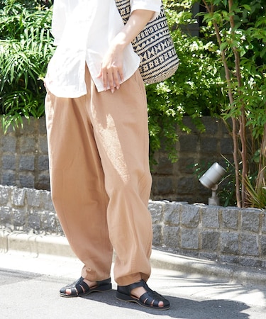 コットン ボイル コクーン ギャザー パンツ