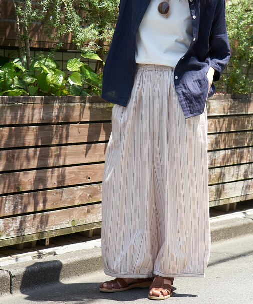 ストライプ イージー バルーンパンツ