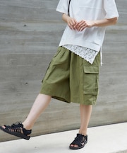 ライトツイル ワイド カーゴ ハーフパンツ