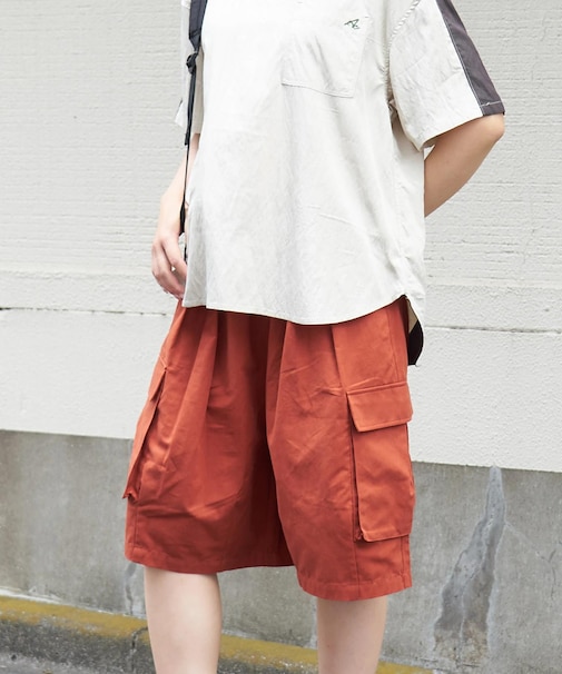 ライトツイル ワイド カーゴ ハーフパンツ