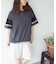 26/-OE天竺 レース 切替 ラグラン プルオーバー Tシャツ