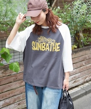 26/-天竺 アニマル プリント ラグランスリーブ Tシャツ