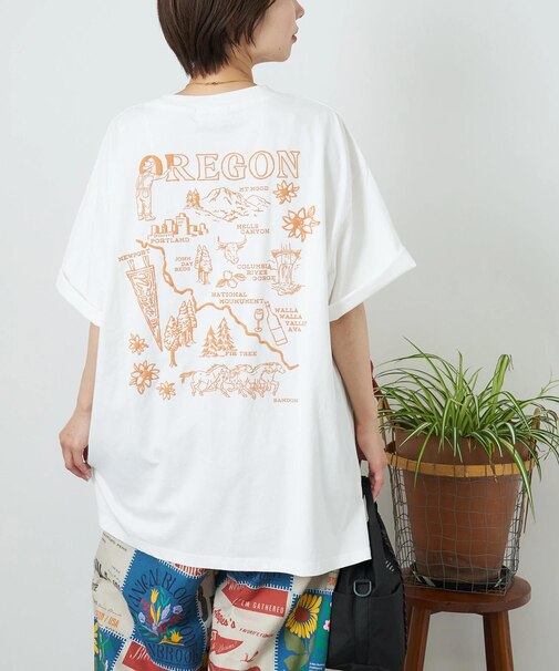 26/-天竺 発泡プリント ビッグTシャツ