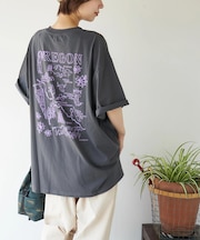 26/-天竺 発泡プリント ビッグTシャツ