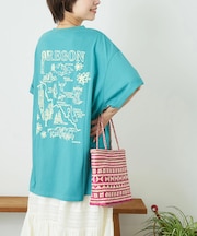 26/-天竺 発泡プリント ビッグTシャツ