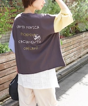21/-OE天竺 バッグ 刺繍 ポケット Tシャツ