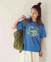 21/-OE天竺 カレッジ プリント Tシャツ