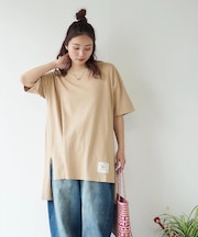 21/-OE天竺 変形 チュニック Tシャツ