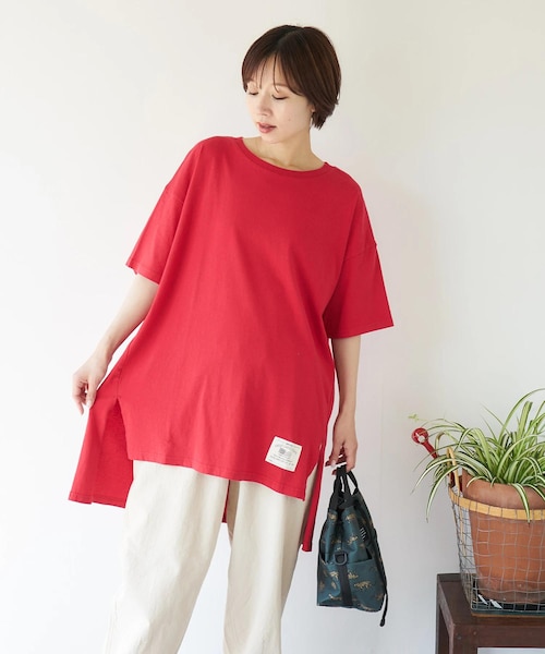 21/-OE天竺 変形 チュニック Tシャツ｜キューブシュガーの通販｜&mall