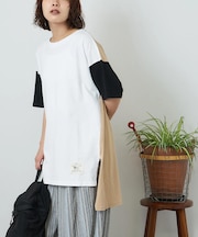 21/-OE天竺 変形 チュニック Tシャツ