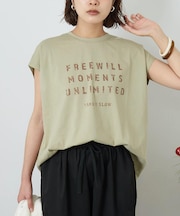 26/-天竺 バック レースアップ ロゴ Tシャツ