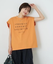 26/-天竺 バック レースアップ ロゴ Tシャツ