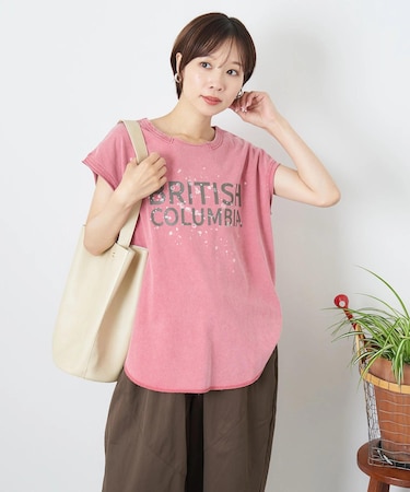 21/-OE天竺 パウダー加工 カットオフ ノースリーブ Tシャツ