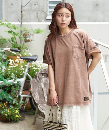 ピグメント染め ビッグ Tシャツ