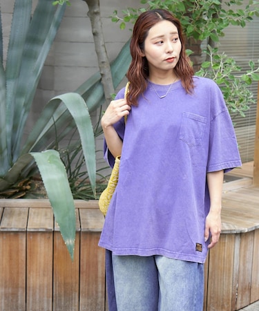 ピグメント染め ビッグ Tシャツ