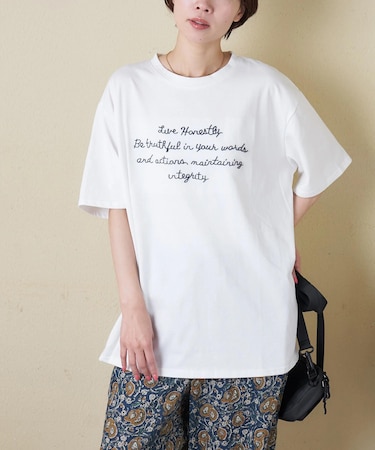  ロゴ 刺繍 ビッグTシャツ