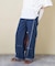 WEB限定 クロス フリンジ ワイド デニム パンツ