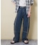 WEB限定 クロス フリンジ ワイド デニム パンツ