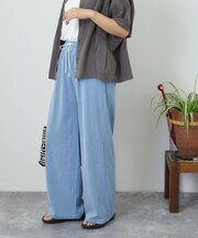 イージー ワイド ストレート パンツ