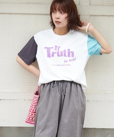 26/-天竺 カットソー ビッグ ロゴ Tシャツ