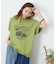 32/-OE天竺 カットソー ロゴ プリント Tシャツ