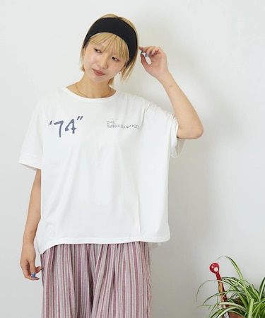 冷感天竺 ドルマン タック入り プルオーバー Tシャツ