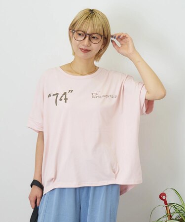冷感天竺 ドルマン タック入り プルオーバー Tシャツ