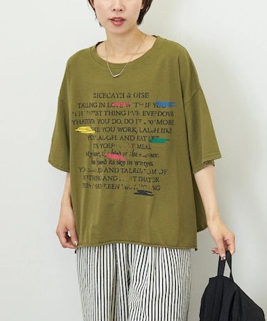 パウダー加工 ペイント風 ロゴ プリント Tシャツ