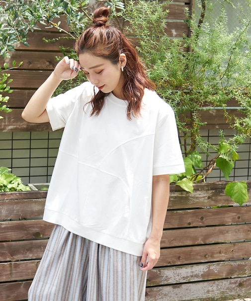 ラウンド 切替 プルオーバー Tシャツ