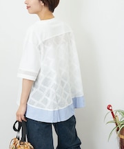 バック レース 切替 プルオーバー Tシャツ