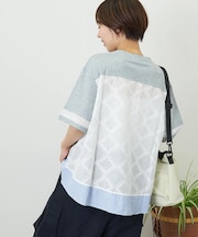 バック レース 切替 プルオーバー Tシャツ