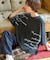 32/-OE天竺 パウダー加工 5分袖 ドルマン Tシャツ