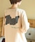 32/-OE天竺 パウダー加工 パッチロゴ 刺繍 Tシャツ