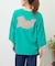 32/-OE天竺 パウダー加工 パッチロゴ 刺繍 Tシャツ