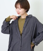 無地 フライス 長袖 クルーネック インナー