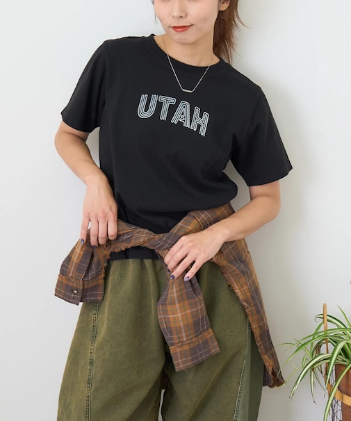 21/-OE天竺 ロゴプリント ジャストサイズ Tシャツ