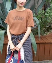 21/-OE天竺 ロゴプリント ジャストサイズ Tシャツ