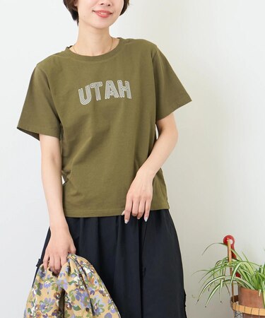 21/-OE天竺 ロゴプリント ジャストサイズ Tシャツ