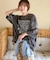 21/-OE天竺 パウダー加工 ラグラン 6分袖 ロゴプリント Tシャツ