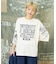 21/-OE天竺 パウダー加工 ラグラン 6分袖 ロゴプリント Tシャツ