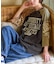 21/-OE天竺 パウダー加工 ラグラン 6分袖 ロゴプリント Tシャツ